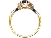 Early 20th Century 18ct Gold Tiara Ring set with a Sapphire, Ruby & Diamonds