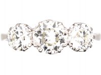 Early 20th Century Platinum, Three Stone Diamond Ring