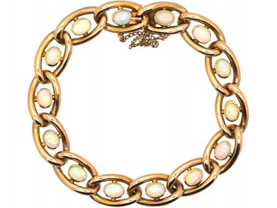 Edwardian 15ct Gold Bracelet set with Opals