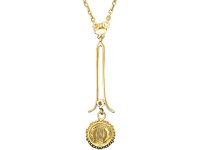 Edwardian 15ct Gold Natural Pearl & Diamond Cluster Pendant on Chain