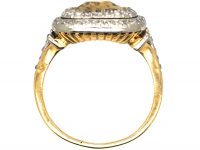 Early 20th Century 18ct Gold & Platinum Ring set with a Fancy Coloured Diamond with Small Diamonds Around It
