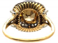 Early 20th Century 18ct Gold & Platinum Ring set with a Fancy Coloured Diamond with Small Diamonds Around It