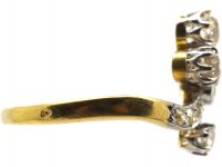 French Belle Epoque 18ct Gold & Platinum, Tiara Ring set with Old Mine Cut Diamonds