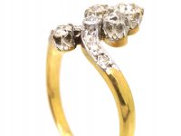 French Belle Epoque 18ct Gold & Platinum, Tiara Ring set with Old Mine Cut Diamonds