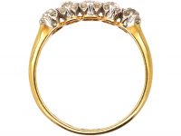 Edwardian 18ct Gold, Five Stone Old Mine Cut Diamond Ring