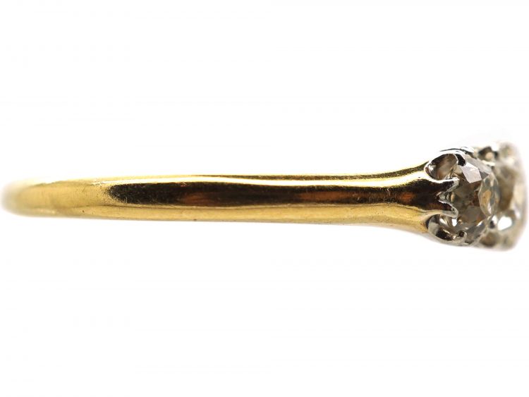Edwardian 18ct Gold, Five Stone Old Mine Cut Diamond Ring