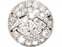 Art Deco Platinum & Diamond Cluster Ring with Arrow Motif