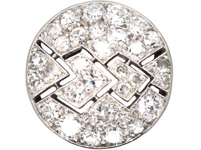 Art Deco Platinum & Diamond Cluster Ring with Arrow Motif