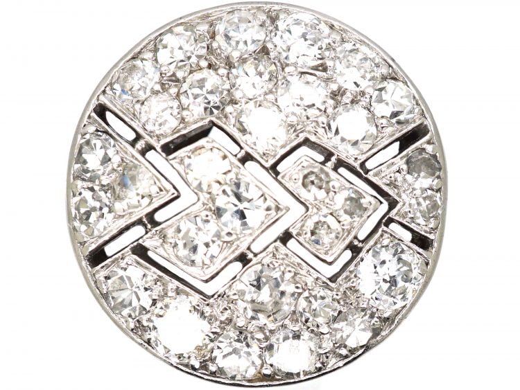 Art Deco Platinum & Diamond Cluster Ring with Arrow Motif