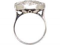 Art Deco Platinum & Diamond Cluster Ring with Arrow Motif