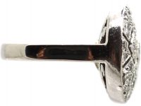 Art Deco Platinum & Diamond Cluster Ring with Arrow Motif