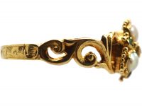 Regency 15ct Gold, Emerald & Natural Split Pearl Ring