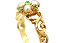 Regency 15ct Gold, Emerald & Natural Split Pearl Ring