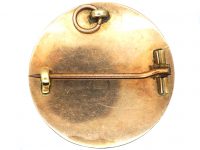 19th Century Scottish 9ct Gold Round Brooch with Butterfly set with Agates