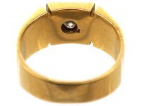 Art Deco 18ct Gold & Platinum Square Top Ring set with a Diamond