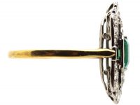 Early 20th Century 18ct Gold & Platinum, Emerald & Diamond Ring