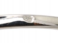 French Art Deco 18ct White Gold, Diamond & Sapphire Oval Ring