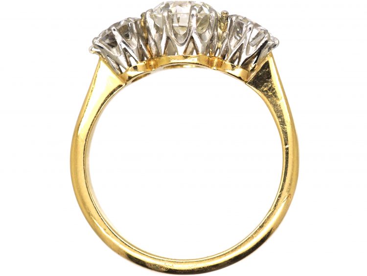 Early 20th Century 18ct Gold & Platinum, Three Stone Diamond Ring