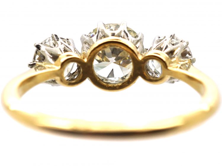 Early 20th Century 18ct Gold & Platinum, Three Stone Diamond Ring