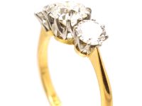 Early 20th Century 18ct Gold & Platinum, Three Stone Diamond Ring