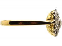 Edwardian 18ct Gold & Platinum, Diamond Flower Cluster Ring