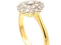 Edwardian 18ct Gold & Platinum, Diamond Flower Cluster Ring