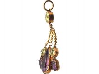 Georgian 15ct Gold, Amethyst & Chrysolite Pendant