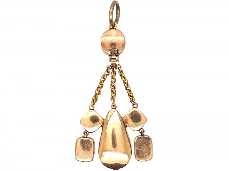 Georgian 15ct Gold, Amethyst & Chrysolite Pendant