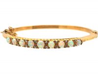 Edwardian 15ct Gold Bangle set with Opals & Diamonds