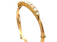 Edwardian 15ct Gold Bangle set with Opals & Diamonds
