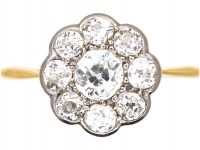 Edwardian 18ct Gold & Platinum, Diamond Daisy Cluster Ring