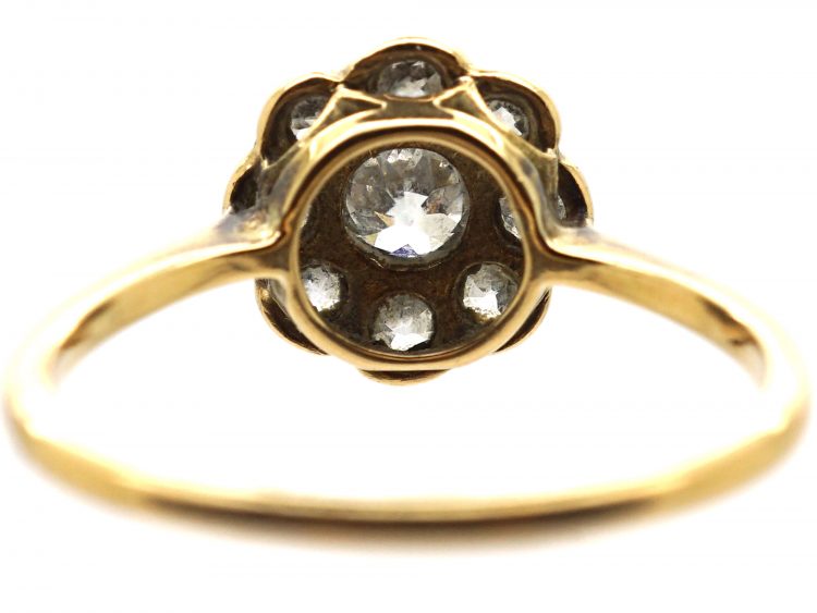 Edwardian 18ct Gold & Platinum, Diamond Daisy Cluster Ring