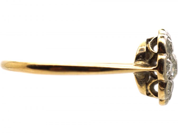 Edwardian 18ct Gold & Platinum, Diamond Daisy Cluster Ring