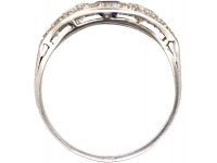 Early 20th Century Platinum, Square Cut Sapphire & Diamond Ring