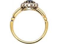 Edwardian 18ct Gold, Sapphire & Diamond Cluster Ring