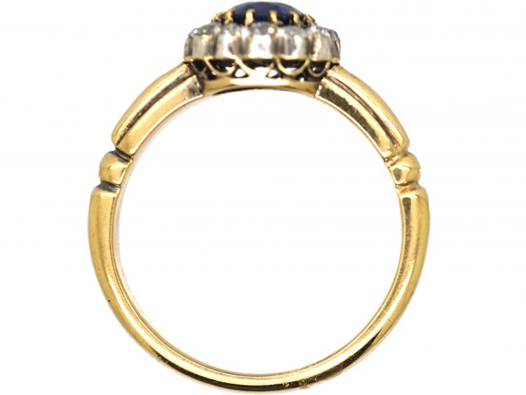 Edwardian 18ct Gold, Sapphire & Diamond Cluster Ring