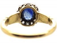 Edwardian 18ct Gold, Sapphire & Diamond Cluster Ring