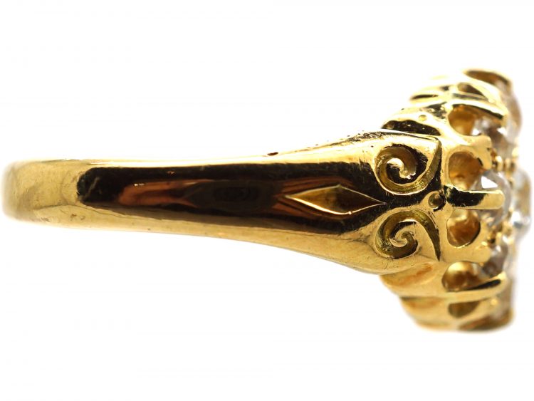 Edwardian 18ct Yellow Gold & Diamond Cluster Ring