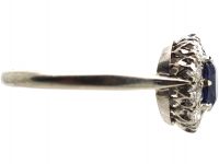 Early 20th Century Platinum, Sapphire & Diamond Oval Cluster Ring