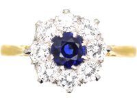 18ct Gold, Sapphire & Diamond Cluster Ring