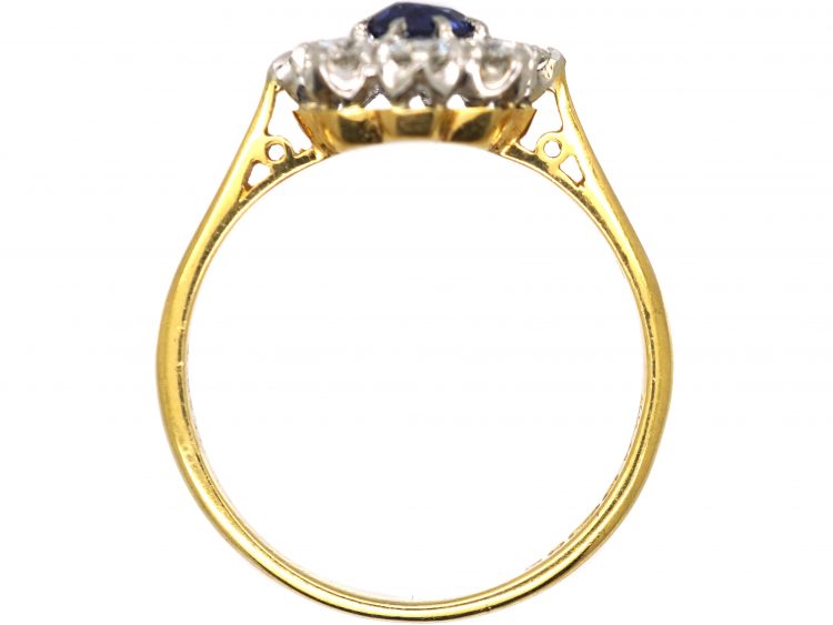 18ct Gold, Sapphire & Diamond Cluster Ring
