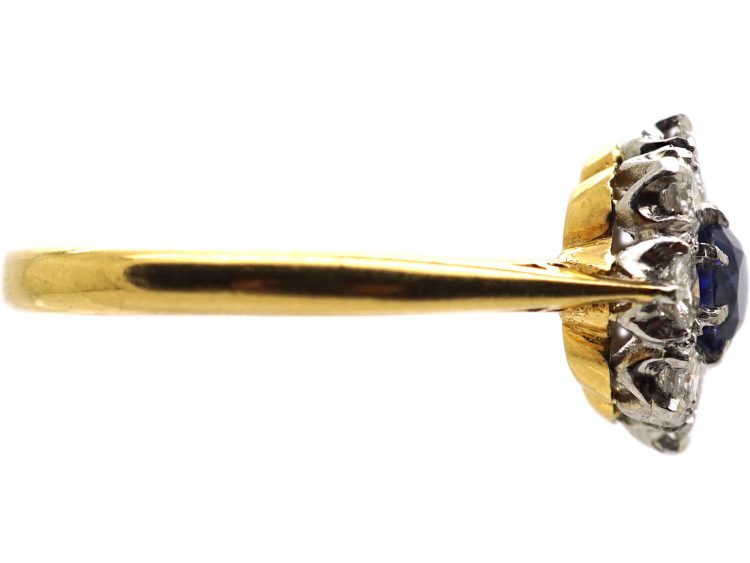 18ct Gold, Sapphire & Diamond Cluster Ring