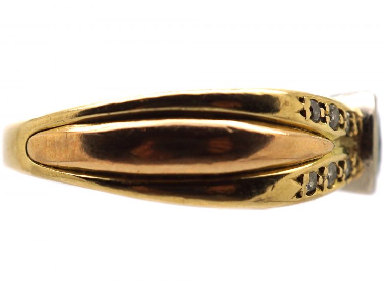 18ct Gold Ring set with a Sapphire & Diamonds by Cartier