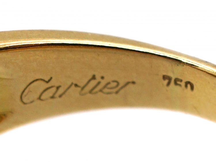 18ct Gold Ring set with a Sapphire & Diamonds by Cartier