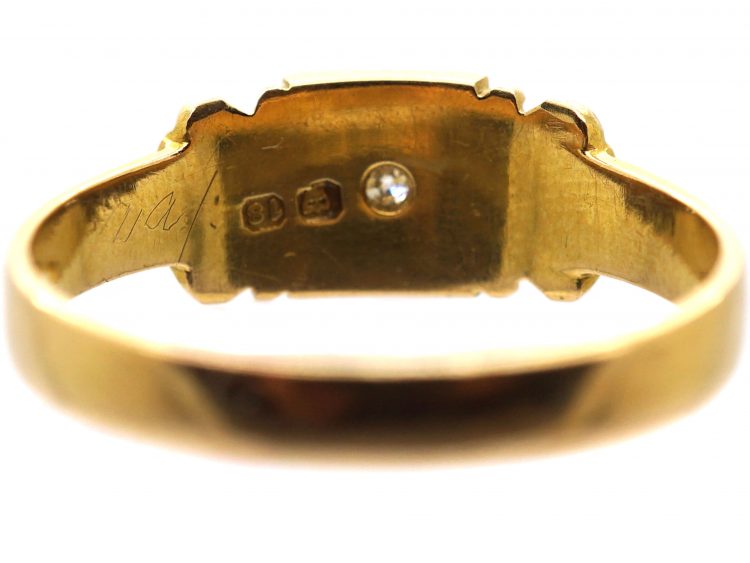 Victorian 18ct Gold Gypsy Ring set with a Diamond within a Star Setting