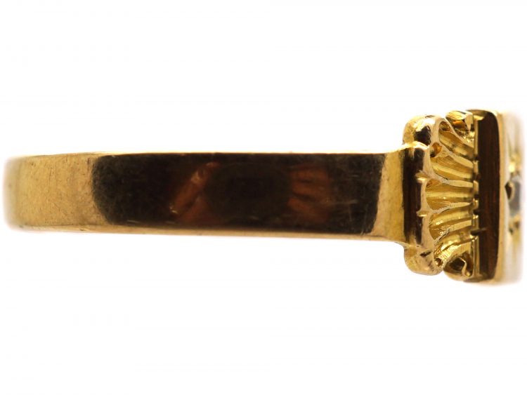 Victorian 18ct Gold Gypsy Ring set with a Diamond within a Star Setting