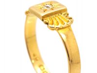 Victorian 18ct Gold Gypsy Ring set with a Diamond within a Star Setting