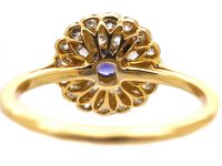 Edwardian 18ct Gold & Platinum, Sapphire & Diamond Cluster Ring