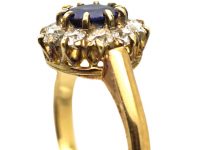 Edwardian 18ct Gold, Sapphire & Diamond Cluster Ring