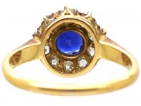 Edwardian 18ct Gold, Sapphire & Diamond Cluster Ring